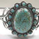 TURQUOISE CUFF BRACELET IN STERLING SILVER