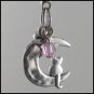 Sailor Moon Luna ~ Cat on a Crescent Moon Key Chain (Light-Pink)