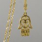 Gold Plated Hansa Hand Charm Necklace