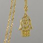 Gold Plated Hansa Hand Charm Necklace