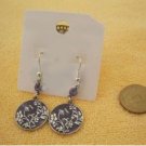 Brown Circle Flower Drop Earrings