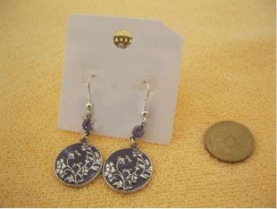 Brown Circle Flower Drop Earrings