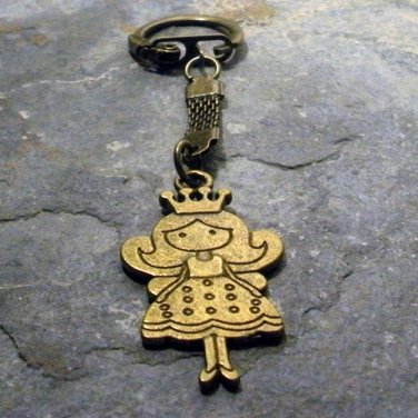 Double-sided Fairy Princess Bronze Key Chain