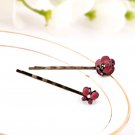 Purple Butterfly and Flower Hairpins