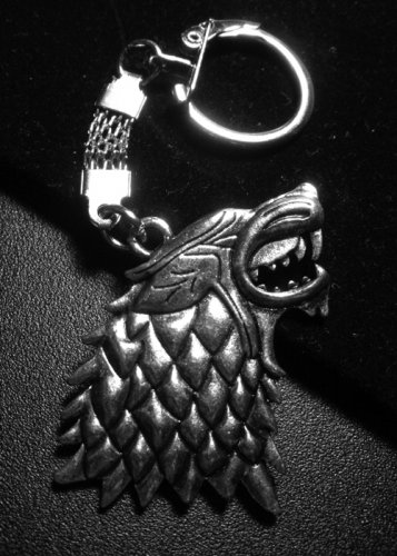Game of Thrones House Stark Direwolf Pendant Key Chain
