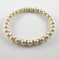 [01] [Gold] Kamala Glass Pearl Elastic Bracelet - White
