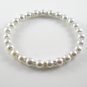 [01] [Silver] Kamala Glass Pearl Elastic Bracelet - White