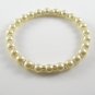 [03] [Silver] Kamala Glass Pearl Elastic Bracelet - Cream