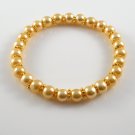 [04] [Gold] Kamala Glass Pearl Elastic Bracelet - Apricot Yellow