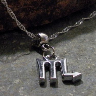 Silver Zodiac Charm Necklace - Scorpio the Scorpion (silver)