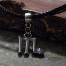 Silver Zodiac Charm Necklace - Scorpio the Scorpion (leather)