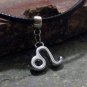 Silver Zodiac Charm Necklace - Leo the Lion (leather)