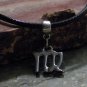 Silver Zodiac Charm Necklace - Virgo the Virgin (leather)
