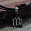 Silver Zodiac Charm Necklace - Sagittarius the Archer (leather)