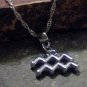 Silver Zodiac Charm Necklace - Aquarius the Water Bearer (silver)