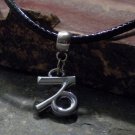 Silver Zodiac Charm Necklace - Capricorn the Goat (leather)