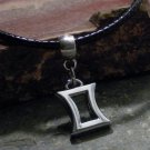 Silver Zodiac Charm Necklace - Gemini the Twins (leather)