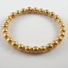 [07] [Silver] Kamala Glass Pearl Elastic Bracelet - Gold