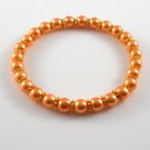 [09] [Gold] Kamala Glass Pearl Elastic Bracelet - Orange