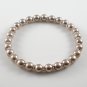 [10] [Silver] Kamala Glass Pearl Elastic Bracelet - Light Coffee