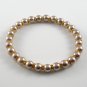 [10] [Gold] Kamala Glass Pearl Elastic Bracelet - Light Coffee