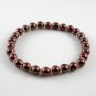 [14] [Silver] Kamala Glass Pearl Elastic Bracelet - Chocolate