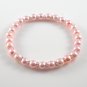 [18] [Silver] Kamala Glass Pearl Elastic Bracelet - Light Pink