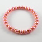 [19] [Gold] Kamala Glass Pearl Elastic Bracelet - Pink