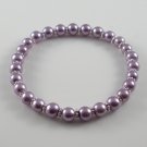 [25] [Silver] Kamala Glass Pearl Elastic Bracelet - Lavender