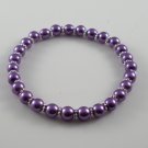 [29] [Silver] Kamala Glass Pearl Elastic Bracelet - Purple