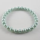[33] [Silver] Kamala Glass Pearl Elastic Bracelet - Sky Blue