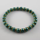 [36] [Gold] Kamala Glass Pearl Elastic Bracelet - Indicolite