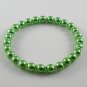 [46] [Silver] Kamala Glass Pearl Elastic Bracelet - Green