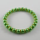 [46] [Gold] Kamala Glass Pearl Elastic Bracelet - Green