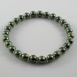 [50] [Silver] Kamala Glass Pearl Elastic Bracelet - Olive
