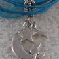 Blue Ribbon Necklace ~ Sailor Moon Luna ~ Cat on a Crescent Moon Silver Star