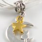 White Ribbon Necklace ~ Sailor Moon Luna ~ Cat on a Crescent Moon Gold Star