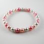 [01-18-19] [Silver] TriColor Kamala Glass Pearl Elastic Bracelet