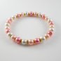[01-18-19] [Gold] TriColor Kamala Glass Pearl Elastic Bracelet