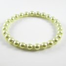[43] [Silver] Kamala Glass Pearl Elastic Bracelet - Chrysolite