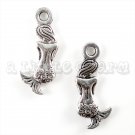 Antique Silver Double-sided Mermaid Charms  (100 pieces)