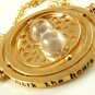 Harry Potter 18K Gold Plated Hermione's Time Turner Rotating Hourglass Necklace (Beige)