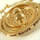 Harry Potter 18K Gold Plated Hermione's Time Turner Rotating Hourglass Necklace (Sand)