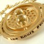 Harry Potter 18K Gold Plated Hermione's Time Turner Rotating Hourglass Necklace (Sand)