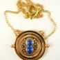 Harry Potter 18K Gold Plated Hermione's Time Turner Rotating Hourglass Necklace (Sand)