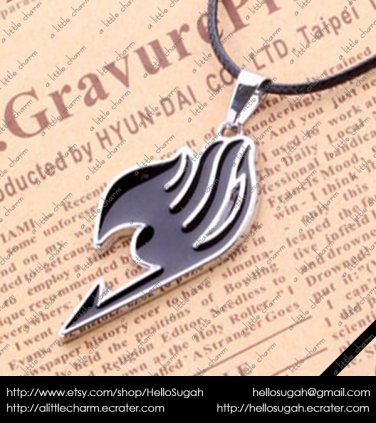 Black Fairy Tail Pendant Necklace