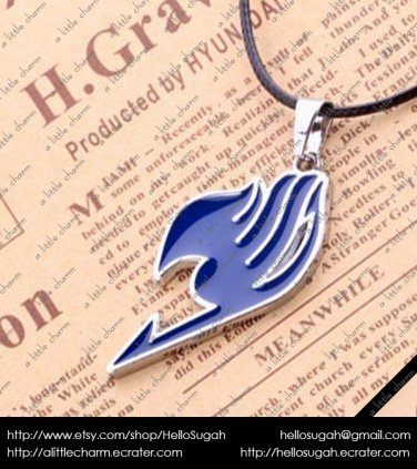 Blue Fairy Tail Pendant Key Chain with Swivel Lock