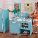 Kidkraft blue retro kitchen and refrigerator 53286