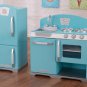 Kidkraft blue retro kitchen and refrigerator 53286
