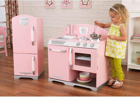 Kidkraft Pink retro kitchen & refrigerator 53160